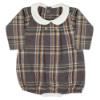 Picture of Rapife Baby Boy Cuarzo Peter Pan Collar Check Romper - Brown Beige 