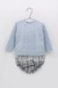 Picture of Foque Baby Boys Sweater & Check Pants Set - Pale Blue