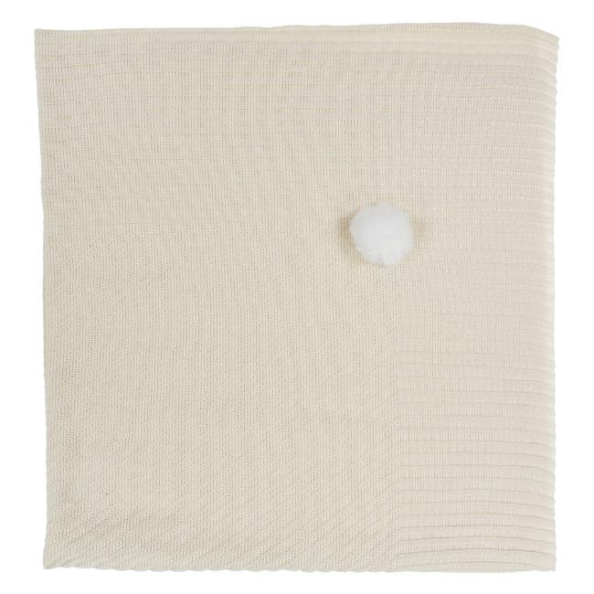 Picture of Mac Ilusion Boxed Baby Shawl With Pom Pom - Natural Cream