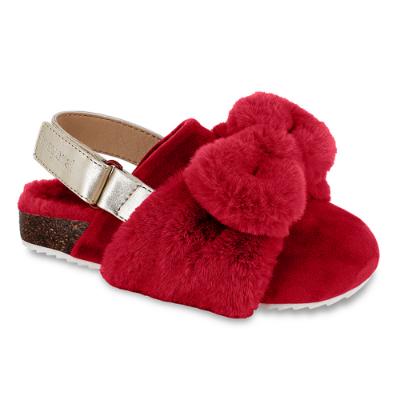 Picture of Mayoral Girls Faux Fur Bow Slippers - Red