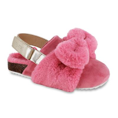 Picture of Mayoral Girls Faux Fur Bow Slippers - Pink