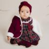 Picture of Calamaro Baby Girls Ruffle Collar Tartan Dress - Navy Red