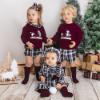 Picture of Calamaro Baby Girls Ruffle Collar Tartan Dress - Navy 
