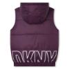 Picture of DKNY Kids Girls Reversible Logo Gilet - Purple