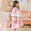 Picture of Rochy Girls Salmon Layered Bodice Ruffle Dress - Ivory Pink
