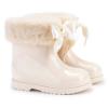 Picture of Igor Bimbi Soft Fur Cuff Ankle Rain Boot - Beige