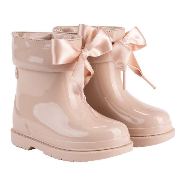 Picture of Igor Bimbi Lazo Rainboot With Ribbon Tie - Beige