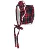 Picture of Calamaro Baby Girls Tartan Ruffle Bonnet - Navy Red 