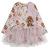 Picture of Daga Girls Lucky Dog Print Tulle Jersey Dress - Pink 