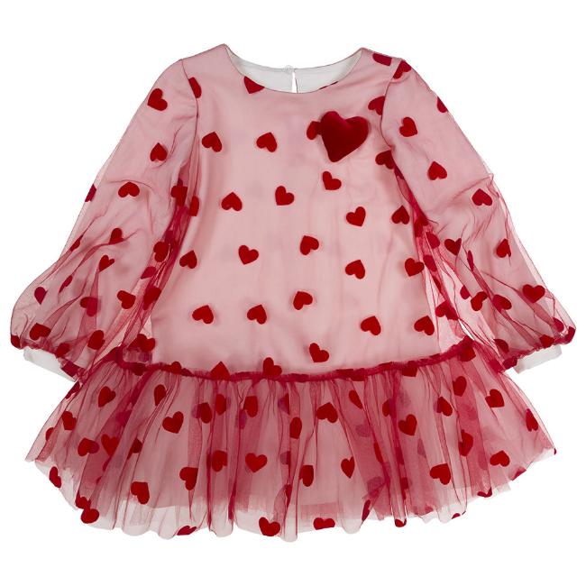 Picture of Daga Girls Follow My Heart Tulle Drop Waist Dress - Red