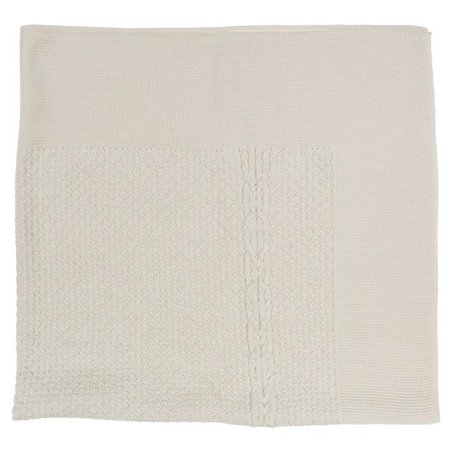 Picture of Mac Ilusion Boxed Baby Shawl With Moss Knit Panel - Natural Cream