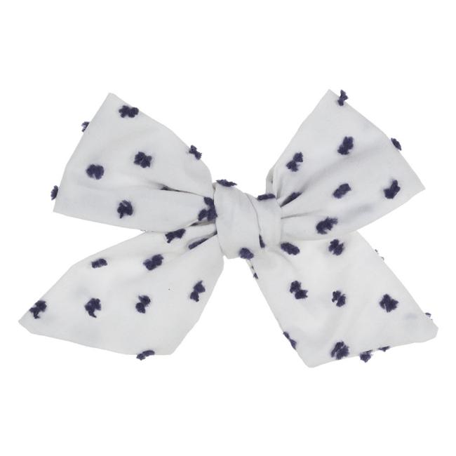 Picture of Basmarti Girls Plumetti Hairclip - Ivory Navy 