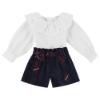 Picture of Deolinda Baby Girls Chicago Blouse & Shorts Set - Navy Tartan