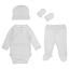 Picture of Purete du... bebe Front Fastening Vest Hat Mittens Leggings Maternity Set X 5 - Ivory 