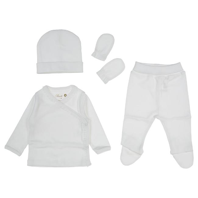 Picture of Purete du... bebe Front Fastening Top Hat Mittens Leggings Maternity Set X 5 - Ivory 