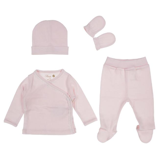 Picture of Purete du... bebe Front Fastening Top Hat Mittens Leggings Maternity Set X 5 - Pink