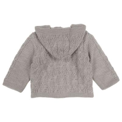 Picture of Mac Ilusion Boys Chunky Knit Coat With Hood - Nut Beige