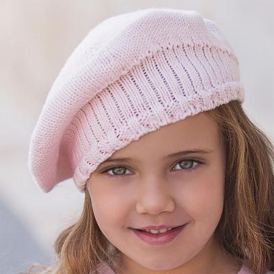 Picture of Cesar Blanco Girls Knitted Beret - Pale Pink
