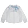 Picture of Cesar Blanco Girls Ruffle Blouse & Pleated Skirt Set - White Blue