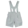 Picture of Cesar Blanco Baby Boys Blouse & H Bar Shorts Dungaree Set - White Blue 