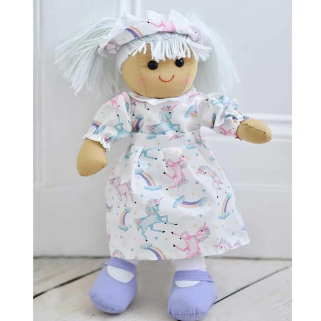 Picture of Powell Craft Girls Unicorn Rag Doll - Lilac