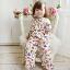 Picture of Powell Craft Girls Butterfly Cosy Pyjamas - Cream