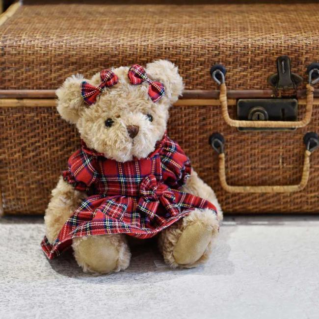 Powell Craft Girls Tartan Dress Teddy Bear - Red. Children's Designer  Clothes & Shoes