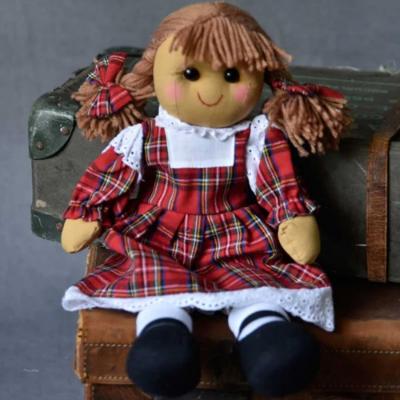 Picture of Powell Craft Girls Tartan Dress Rag Doll - Red