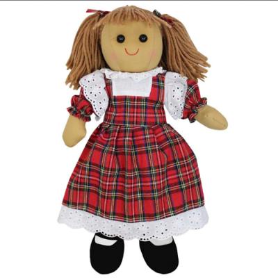Picture of Powell Craft Girls Tartan Dress Rag Doll - Red
