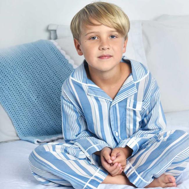 Picture of Powell Craft Boys Thomas Striped Pyjamas - Blue