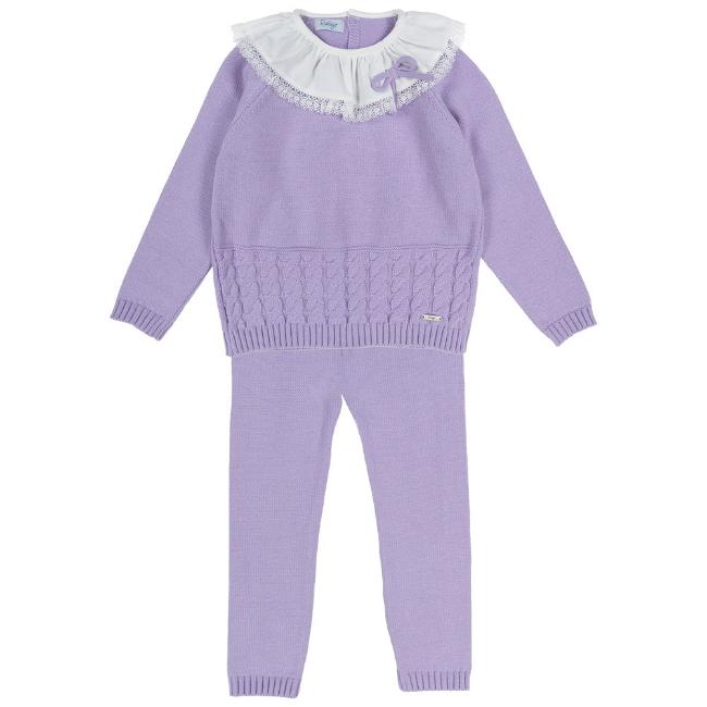 Picture of Rahigo Girls Ruffle Collar Knitted Tracksuit - Lilac