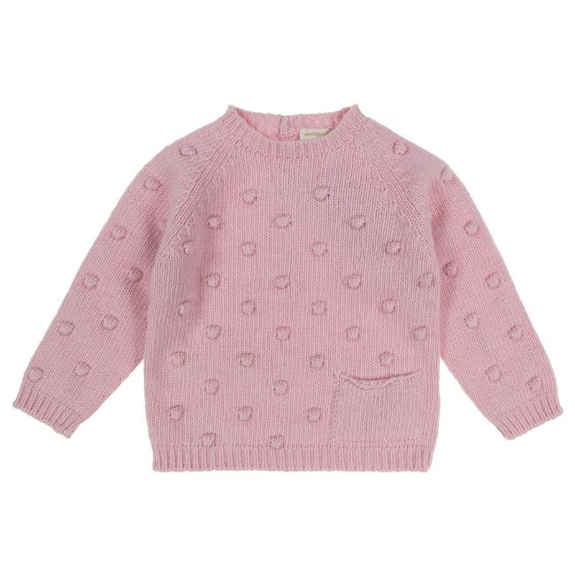 Picture of Wedoble Baby Girls Berries Merino Knit Sweater - Rose Pink