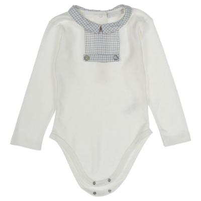 Picture of Coccode Baby Boys Bodysuit & Bloomer Dungaree Set - Blue Beige Dogtooth