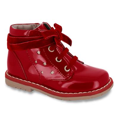 Picture of Mayoral Girls Star Patent Lace Up Boot - Red