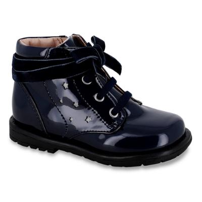 Picture of Mayoral Girls Star Patent Lace Up Boot - Navy