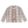 Picture of Rahigo Girls Check Ruffle Front Cardigan Blouse & Skort Set - Pink Camel