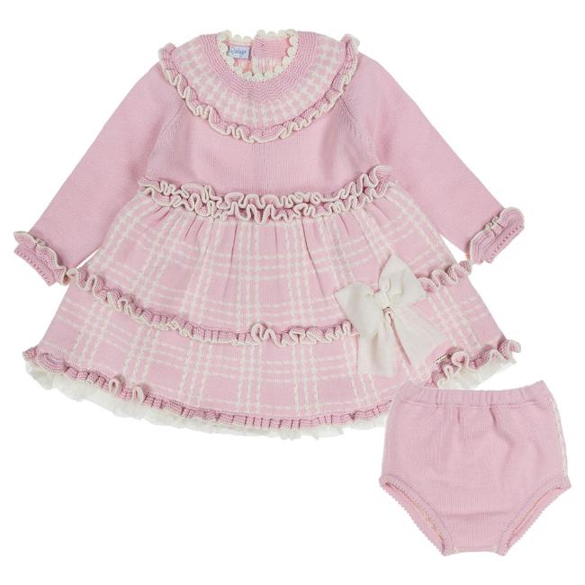 Picture of Rahigo Girls Check Dress & Panties Set - Pink Cream