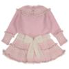 Picture of Rahigo Girls Check Bodice Ruffle Front Drop Waist Dress - Pink Cream