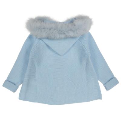 Picture of Rahigo Girls Knitted Coat With Hood - Baby Blue