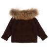 Picture of Rahigo Boys Knitted Coat With Natural Fur Trimmed Hood - Chocolate Brown