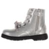 Picture of Lelli Kelly Girls Double Bow Ankle Boot With Inside Zip - Silver Glitter Patent