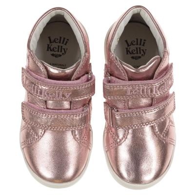 Picture of Lelli Kelly Toddler Easy On Estelle Baby Boot With Glitter Heart - Metallic Pink