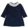 Picture of Sarah Louise Girls A Line Dress With Ruffle Collar - Navy White 