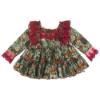 Picture of Ela Confeccion Girls Manuela Dress With Lace - Green Red