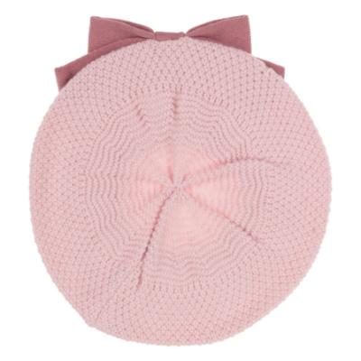 Picture of Rahigo Girls Large Fixed Bow Knitted Beret  - Pink Dark Pink