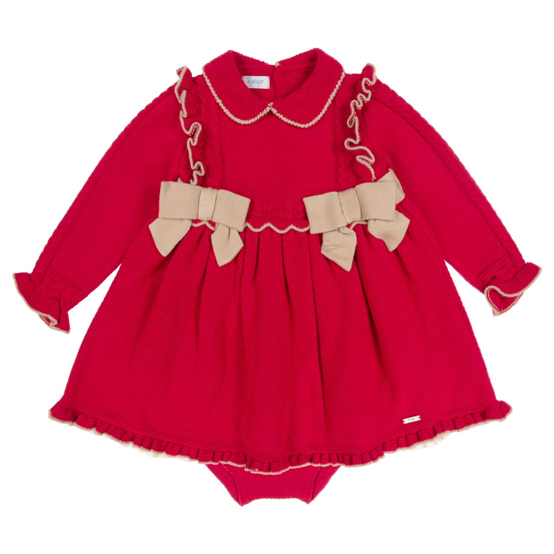 Rahigo Girls Dress & Panties Set Red Camel. Children's Designer