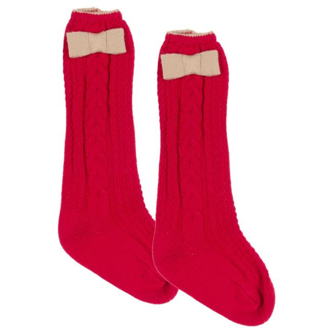 Picture of Rahigo Girls Fixed Bow Knee High Socks  - Red Camel