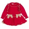 Picture of Rahigo Girls Ruffle Shoulder Drop Waist Dress - Red Camel