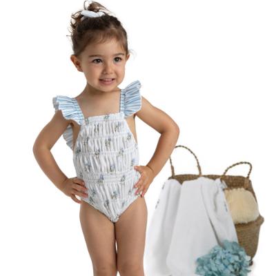 Picture of Meia Pata Girls Frilled Flowers Swimsuit - Blue