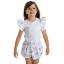 Picture of Meia Pata Girls Sporty Flowers Shorts Set - White Blue